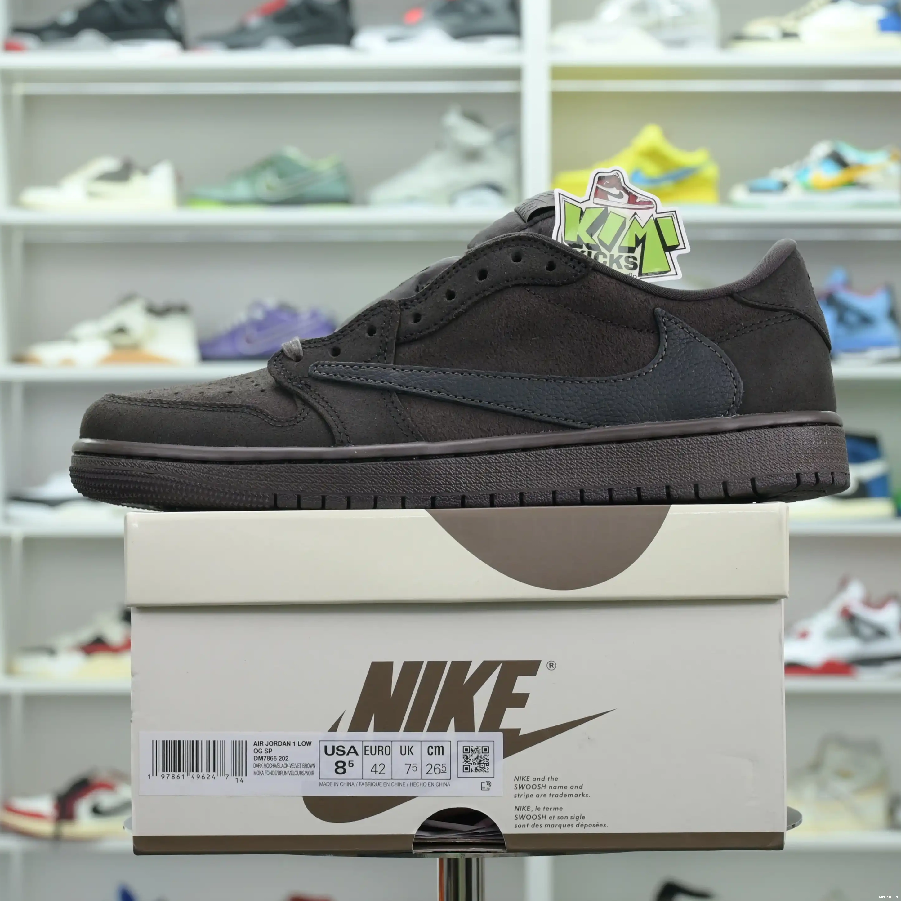 1 Kimikick Jordan Air OG“Velvet Travis Scott x Brown” Jordan Low 0706